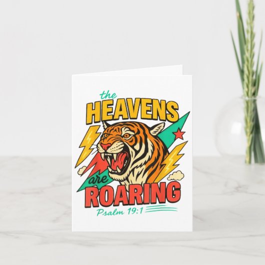 The Heavens Are Roaring Psalm 19_1 Tiger Christian Kaart (Voorkant)