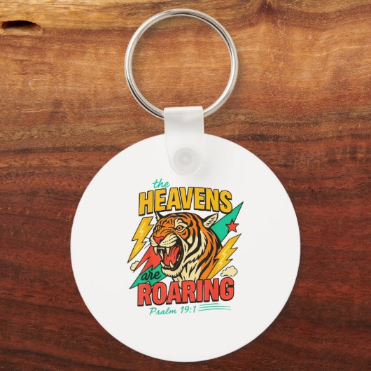 The Heavens Are Roaring Psalm 19_1 Tiger Christian Sleutelhanger (Voorkant)