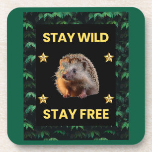 The Hedgehog - Stay Wild Blijf Vrij Bier Onderzetter