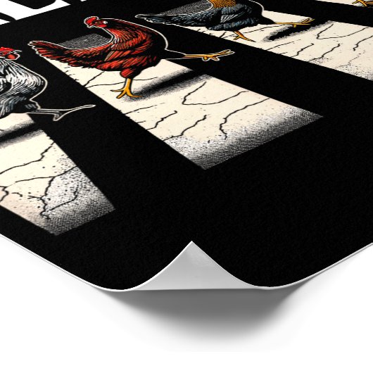 The Hens Retro Chicken Men Kids Women Funny Chicke Poster (Hoek)