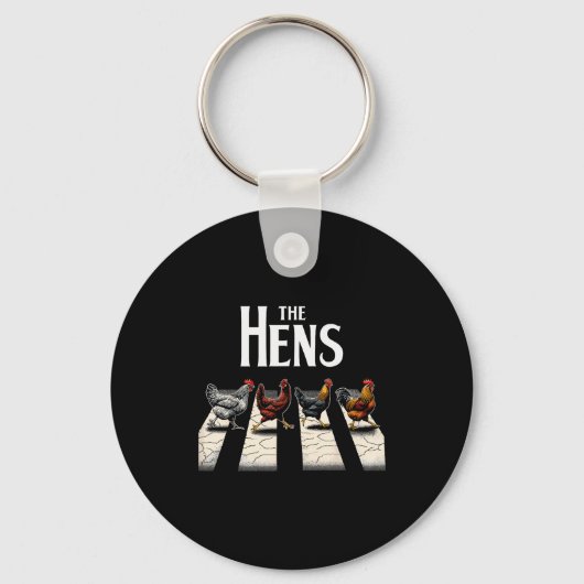 The Hens Retro Chicken Men Kids Women Funny Chicke Sleutelhanger (Voorkant)