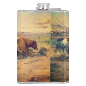 The Herd Quitter (door C.M. Russell, ca. 1897) Heupfles (Achterkant)