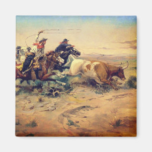 The Herd Quitter (door C.M. Russell, ca. 1897) Magneet