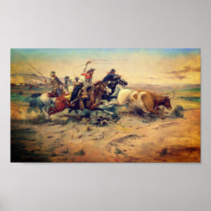 The Herd Quitter (door C.M. Russell, ca. 1897) Poster