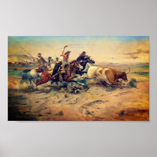 The Herd Quitter (door C.M. Russell, ca. 1897) Poster (Voorkant)