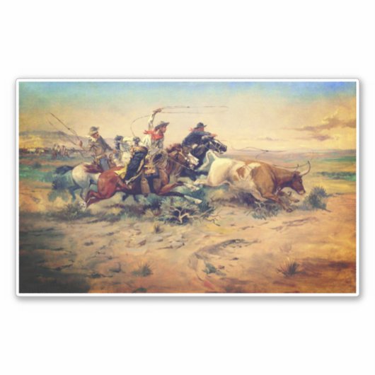 The Herd Quitter (door C.M. Russell, ca. 1897) Sticker (Voorkant)