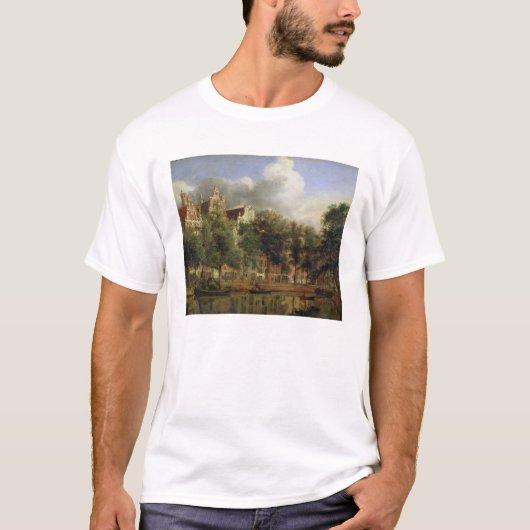 The Herengracht, Amsterdam (olie op het paneel) T-shirt (Voorkant)
