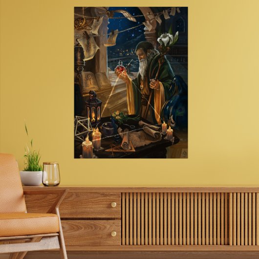 The Hermit card illustration - alchemy art Poster (Woonkamer 2)