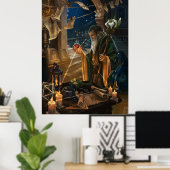 The Hermit card illustration - alchemy art Poster (Thuiskantoor)