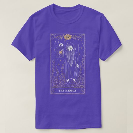 The Hermit IX Tarot Card T-shirt (Design voorkant)