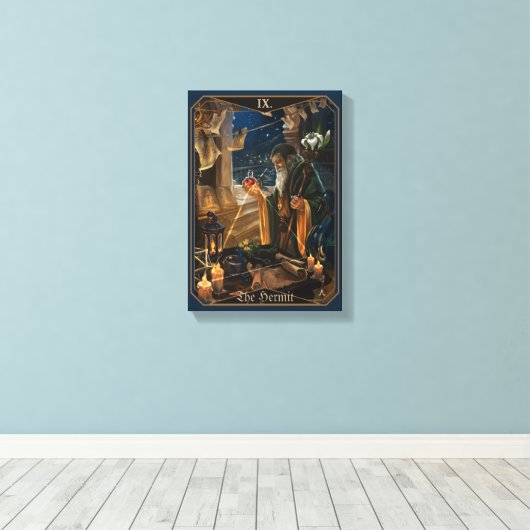 The Hermit tarot card -  fantasy alchemy art Canvas Afdruk (Insitu (Houten vloer))