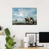 The Heron Hunt (Algerije), 1865 Eugene Fromentin Poster (Thuiskantoor)