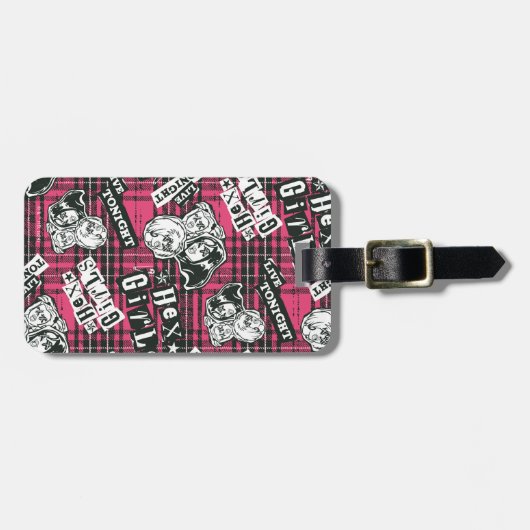 The Hex Girls Punk Plaid Pattern Bagagelabel (Voorkant horizontaal)