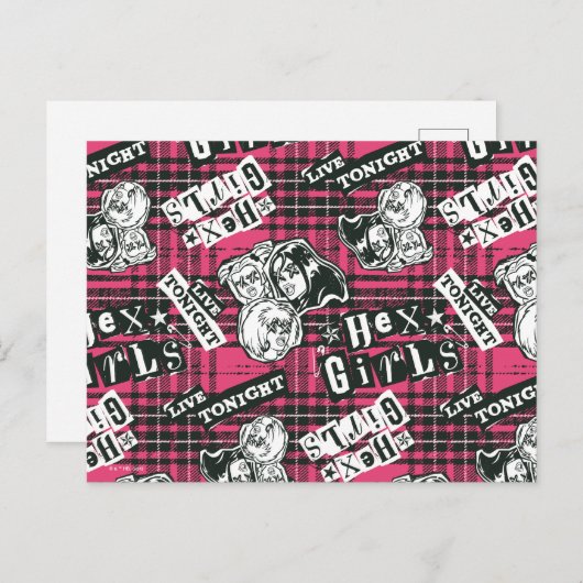 The Hex Girls Punk Plaid Pattern Briefkaart (Voorkant / Achterkant)