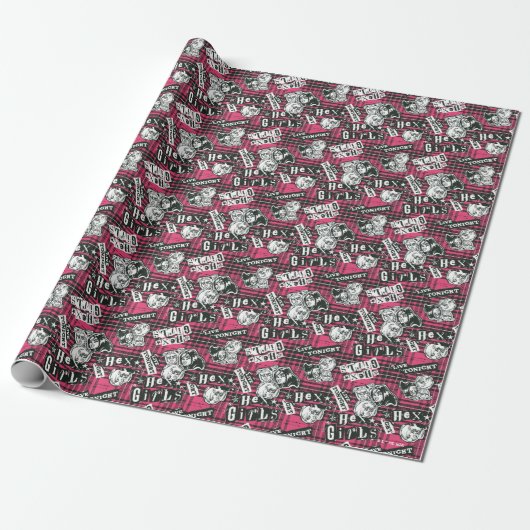 The Hex Girls Punk Plaid Pattern Cadeaupapier (Uitgerold)