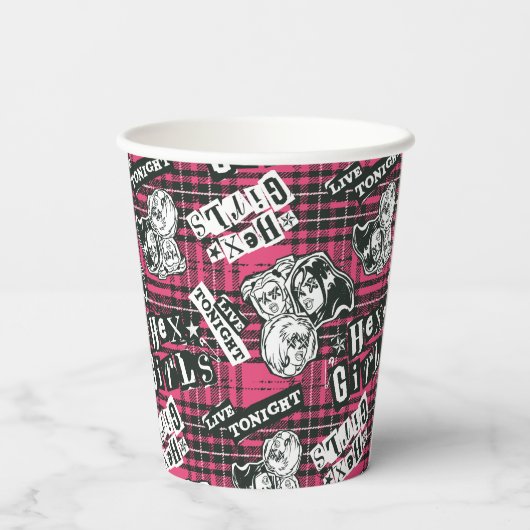 The Hex Girls Punk Plaid Pattern Papieren Bekers (Achterkant)