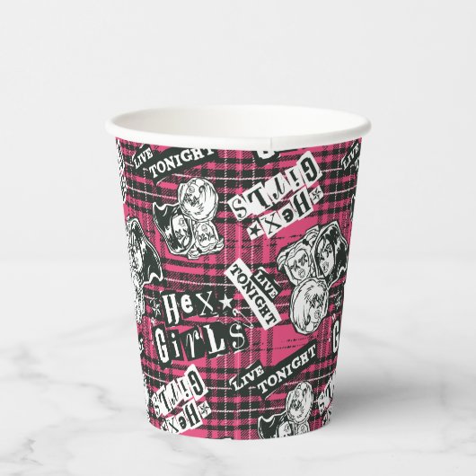 The Hex Girls Punk Plaid Pattern Papieren Bekers (Rechts)