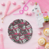 The Hex Girls Punk Plaid Pattern Papieren Bordje (Feest)