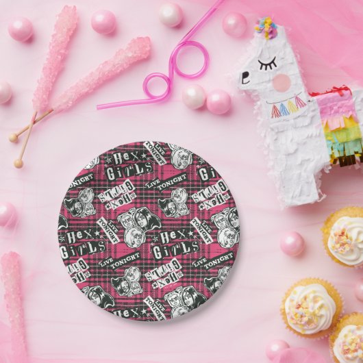 The Hex Girls Punk Plaid Pattern Papieren Bordje (Feest)