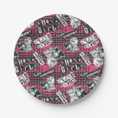 The Hex Girls Punk Plaid Pattern Papieren Bordje (Voorkant)
