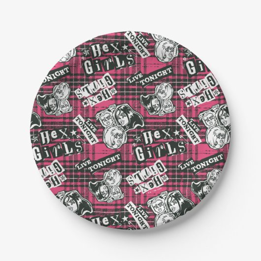 The Hex Girls Punk Plaid Pattern Papieren Bordje (Voorkant)