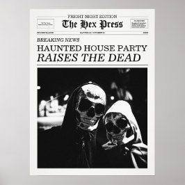 The Hex Press Krant Griezelfeest Poster