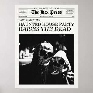 The Hex Press Krant Griezelfeest Poster