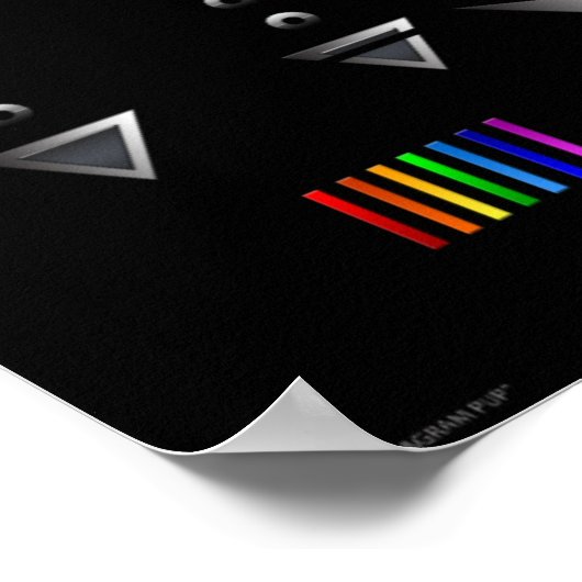 "The Hexagram Pup" Abstract I Ching & Chakra Art Poster (Hoek)