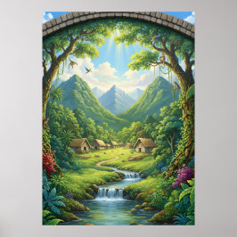 The Hidden Village of the Emerald Forest Poster