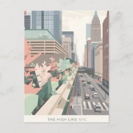 The High Line NYC Pastel Kunst Briefkaart