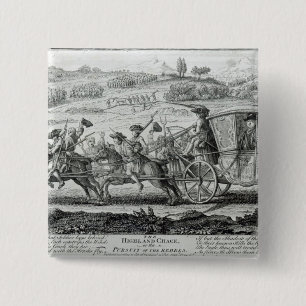The Highland Chase, 21 februari 1745 Vierkante Button 5,1 Cm