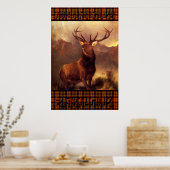 The Highlands Scotland - The Scottish Stag Poster (Keuken)