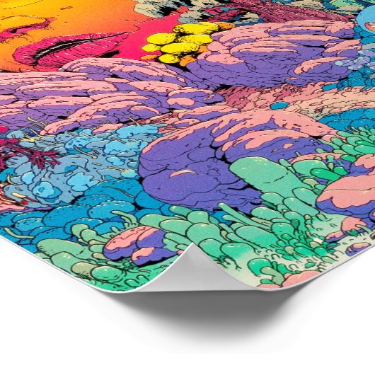 "The Hill of Sorrows" Kleurrijke levendige close-u Poster (Hoek)