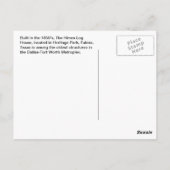 The Himes Log House - Euless, Texas Briefkaart (Achterkant)