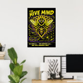 The Hive Mind Sci-Fi Queen Bee Art Poster (Thuiskantoor)
