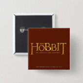 The Hobbit Logo Gold Vierkante Button 5,1 Cm (Voorkant /achterkant)