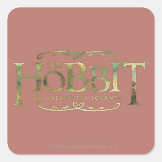 The Hobbit Logo Green Vierkante Sticker (Voorkant)