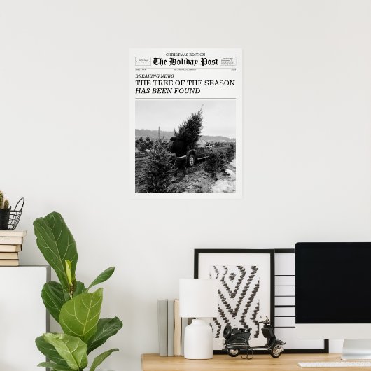 The Holiday Post Newspaper Christmas Tree Farm Poster (Thuiskantoor)