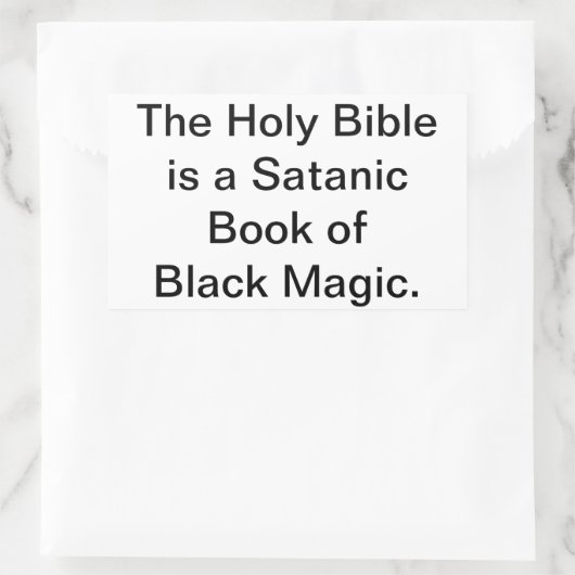 The Holy Bible is Black Magic Hankamer Artjunkhaus Rechthoekige Sticker (Tas)