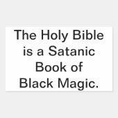 The Holy Bible is Black Magic Hankamer Artjunkhaus Rechthoekige Sticker (Voorkant)