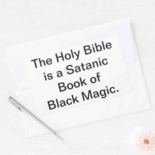The Holy Bible is Black Magic Hankamer Artjunkhaus Rechthoekige Sticker (Envelop)