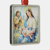 The Holy Family - Nativity Metalen Ornament (Rechts)