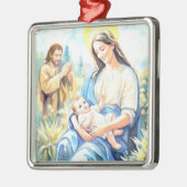 The Holy Family - Nativity Metalen Ornament (Links)