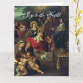 The Holy Kinship Baby Jesus Christmas Greetings Kaart (Gele Bloem)