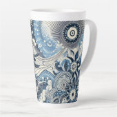 The Home Studio Indigo Bloei Latte Mok (Rechterhoek)