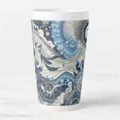The Home Studio Indigo Bloei Latte Mok (Voorkant)