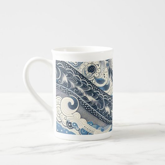 The Home Studio Indigo Bloei Porselein Kop (Links)