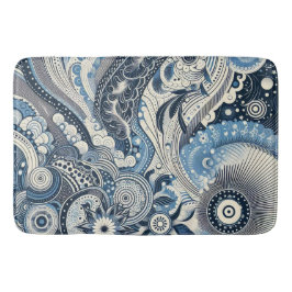 The Home Studio Indigo Bloom Badmat