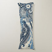 The Home Studio Indigo Bloom Lichaamskussen (Voorkant Verticaal)