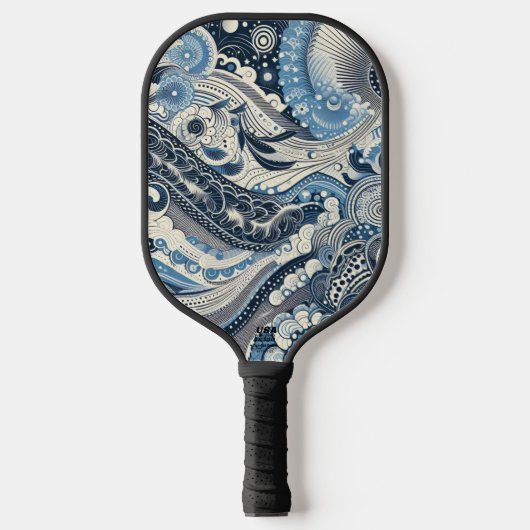 The Home Studio Indigo Bloom Pickleball Paddle (Voorkant)